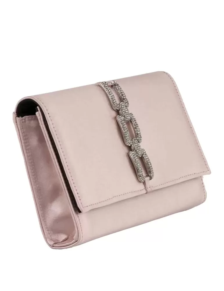 Pink silk purse jewel hand bag with rhinestones | Anna Cecere aca630