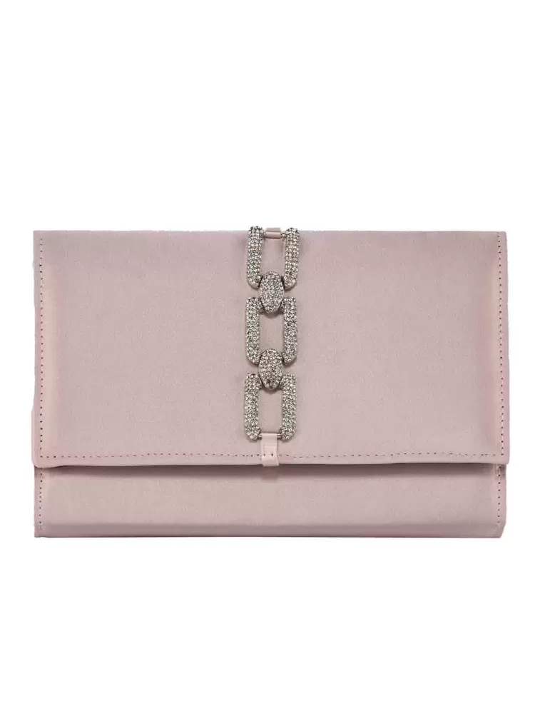 Anna Cecere bags | Borsa gioiello raso rosa e catena di strass aca630 Anna Cecere bags | Borsa gioiello raso rosa e catena di strass aca630