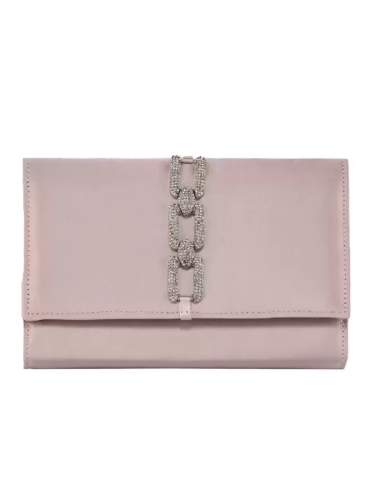 Anna Cecere bags | Borsa gioiello raso rosa e catena di strass aca630 Anna Cecere bags | Borsa gioiello raso rosa e catena di strass aca630