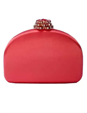 Anna Cecere bags | Borsa gioiello clutch raso rosso corallo aca632
