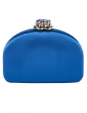 Erin Clutch In Royal Blue Stamped Leather | Larroude Handbags