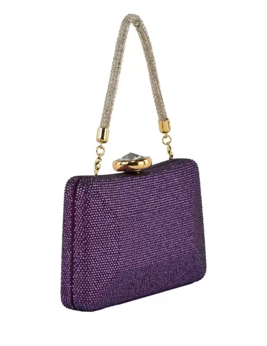 Anna Cecere bags | Borsa gioiello con strass viola amaranto aca0163