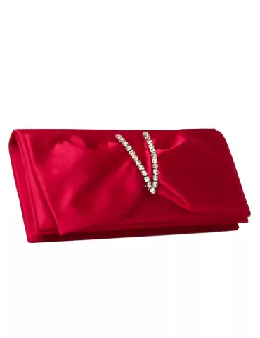 Anna Cecere red silk purse formal bag with ribbon 2