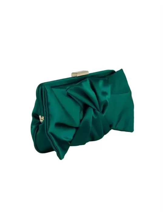 Green silk wedding bag with ribbon | Anna Cecere acx693 | Buy online