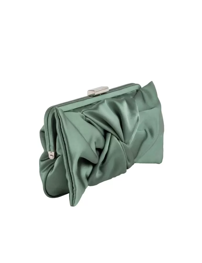 Anna Cecere bags | Borsa cerimonia in raso verde con fiocco acx 693