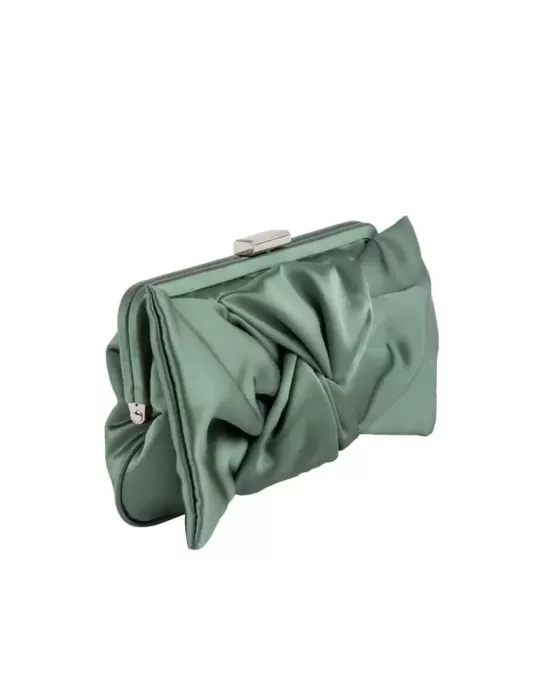 Anna Cecere bags | Borsa cerimonia in raso verde con fiocco acx 693