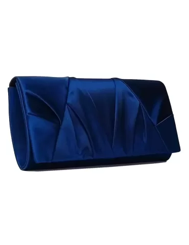 Anna Cecere bags | Borsa baguette raso blu drappeggiato aca636 2