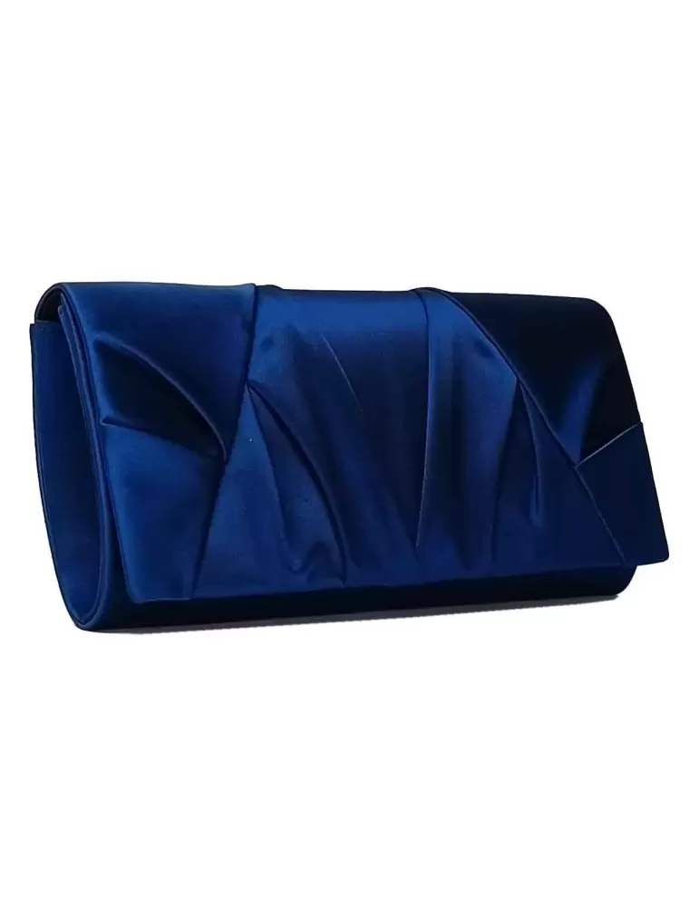 Anna Cecere aca636 blue silk satin evening baguette bag