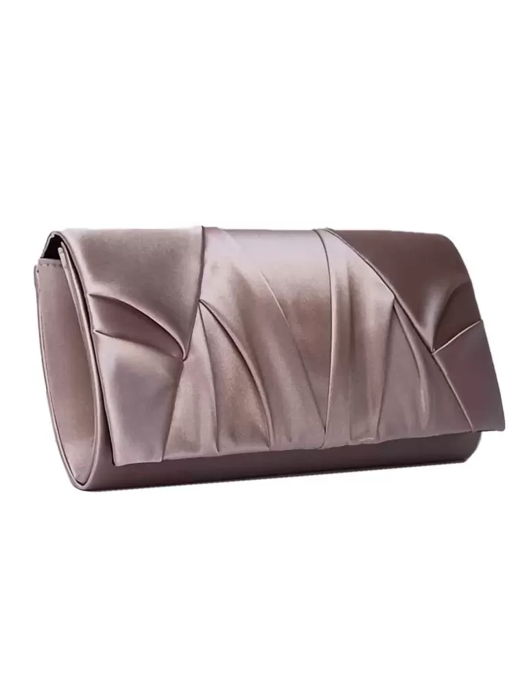 Anna Cecere bags | Borsa baguette raso rosa cipria drappeggiato aca636