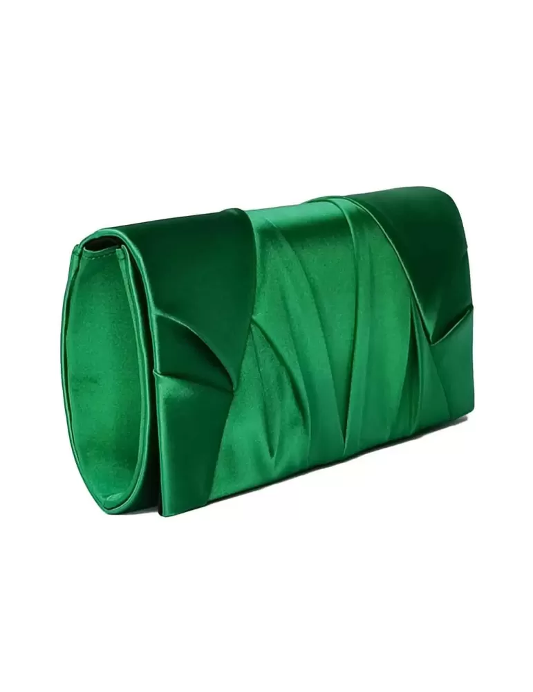 Blue silk satin baguette evening hand bag | Anna Cecere aca636