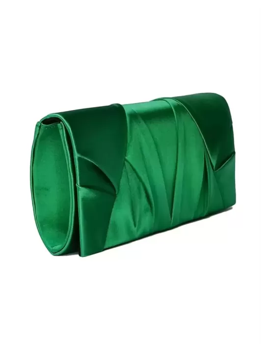 Blue silk satin baguette evening hand bag | Anna Cecere aca636