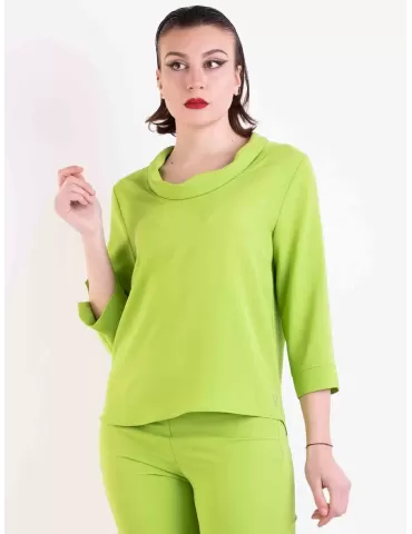 Blusa casacca verde acido...