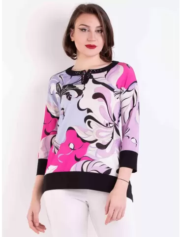 Maglia casacca sul fucsia e...