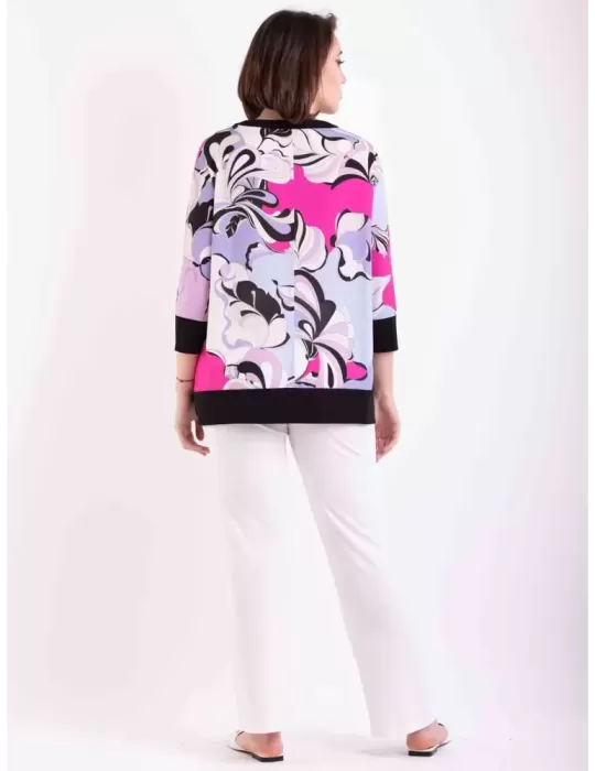 Francesca Mercuriali 2023 | Casacca fantasia lilla e rosa fino tg 58