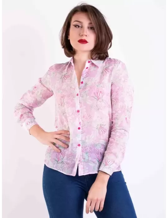 Camicia di lino rosa discount