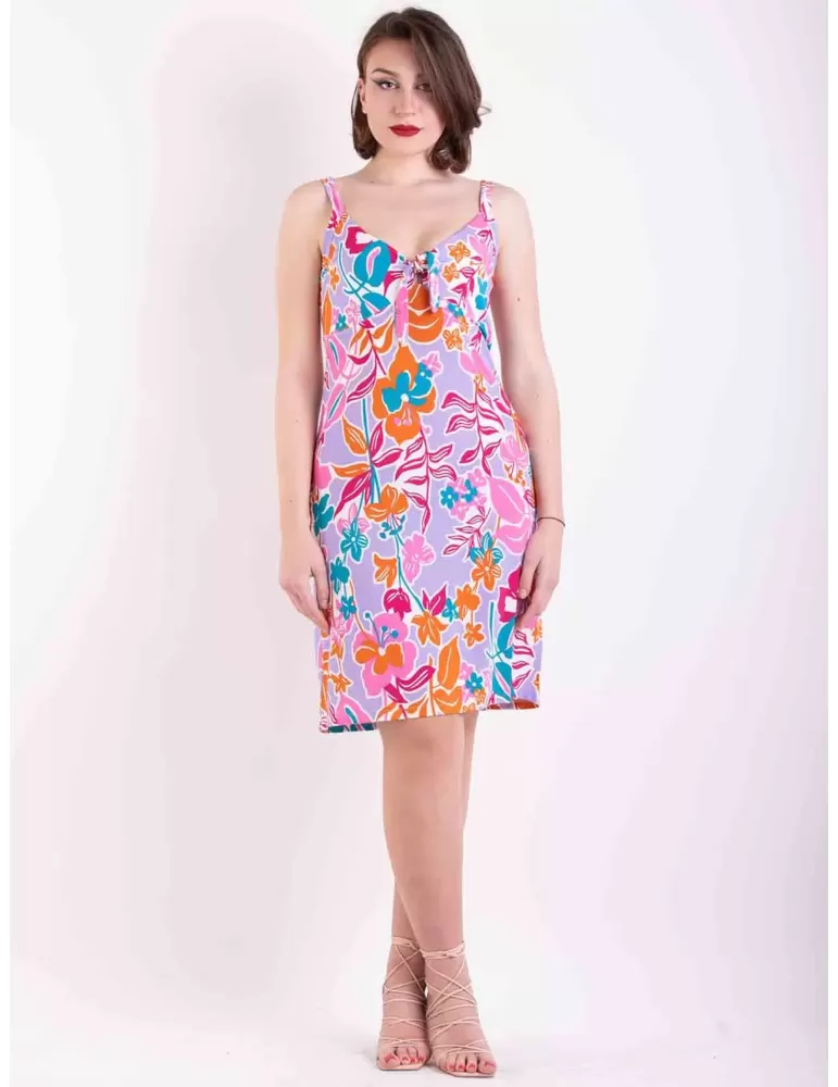 Rubamori Italy | Green fuchsia pull-on tunic summer dress plus size Rubamori Italy | Green fuchsia pull-on tunic summer dress plus size