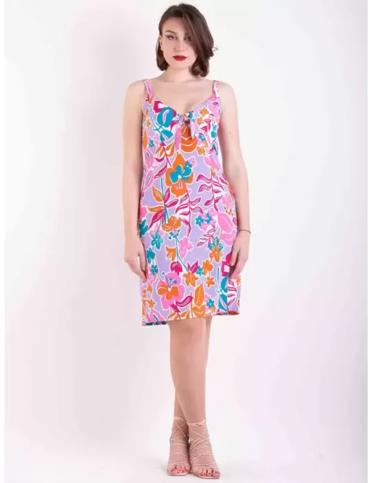 Rubamori Italy | Green fuchsia pull-on tunic summer dress plus size Rubamori Italy | Green fuchsia pull-on tunic summer dress plus size