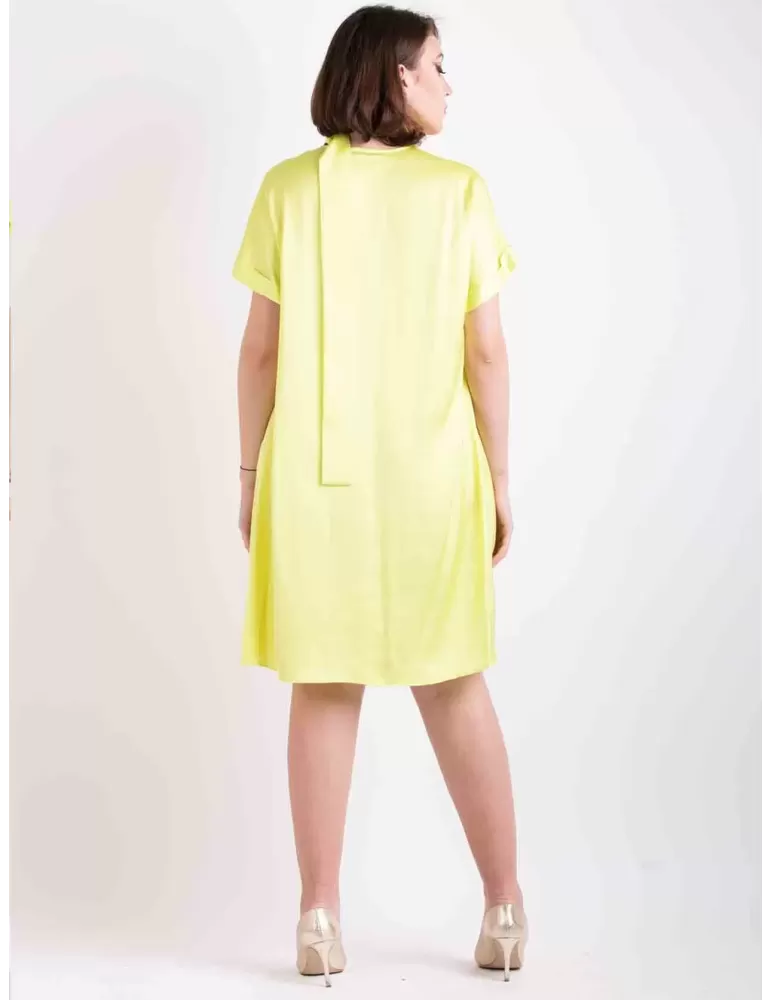 Abito caftano tunica in raso pura seta giallo limone | Zanetti 1965