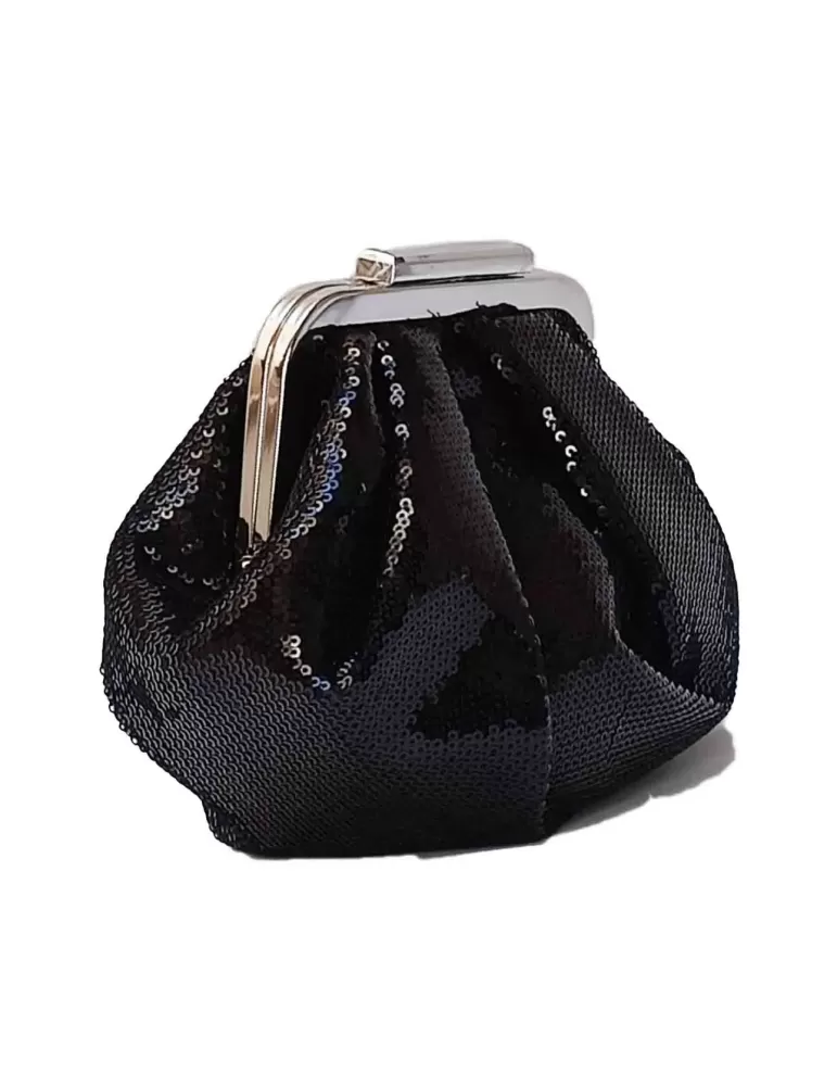 Anna Cecere black sequins granny purse jewel bag