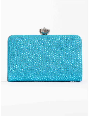 Anna Cecere acd01 Turquoise purse jewel bag with rhinestones
