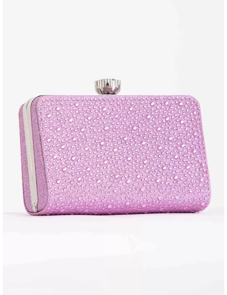 Anna Cecere bags | Borsa lurex rosa strass iridescenti acd01