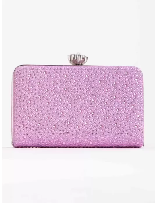 Pink silk purse jewel bag with iridescent rhinestones Anna Cecere acd01 Pink silk purse jewel bag with iridescent rhinestones Anna Cecere acd01
