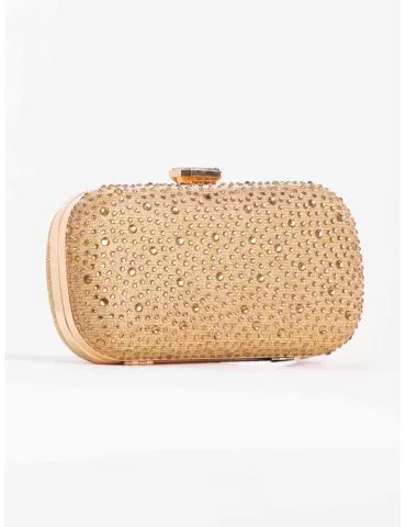 Golden lurex purse jewel bag with rhinestones | Anna Cecere acd02 2