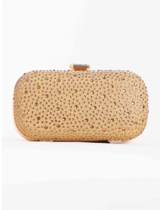 Golden lurex purse jewel bag with rhinestones | Anna Cecere acd02 Golden lurex purse jewel bag with rhinestones | Anna Cecere acd02