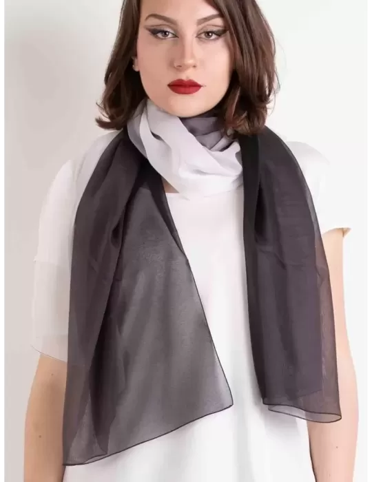 Black and white blended formal silk scarf shawl beach robe sarong Black and white blended formal silk scarf shawl beach robe sarong