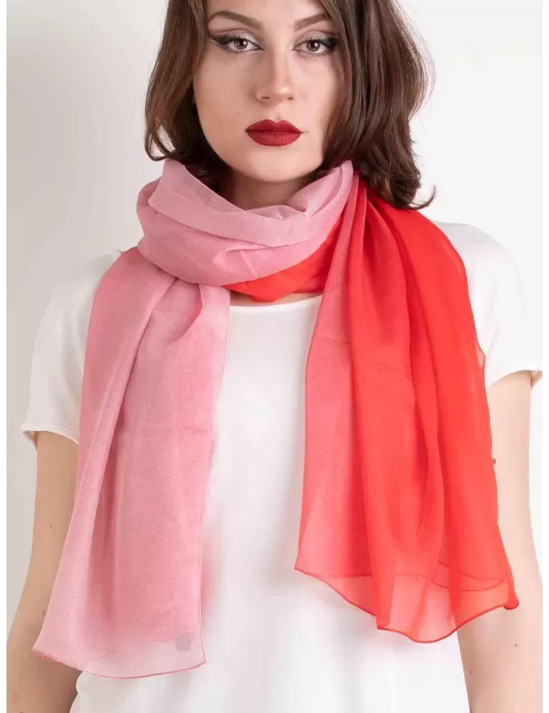 Blended coral red formal silk scarf shawl sarong beach robe Blended coral red formal silk scarf shawl sarong beach robe