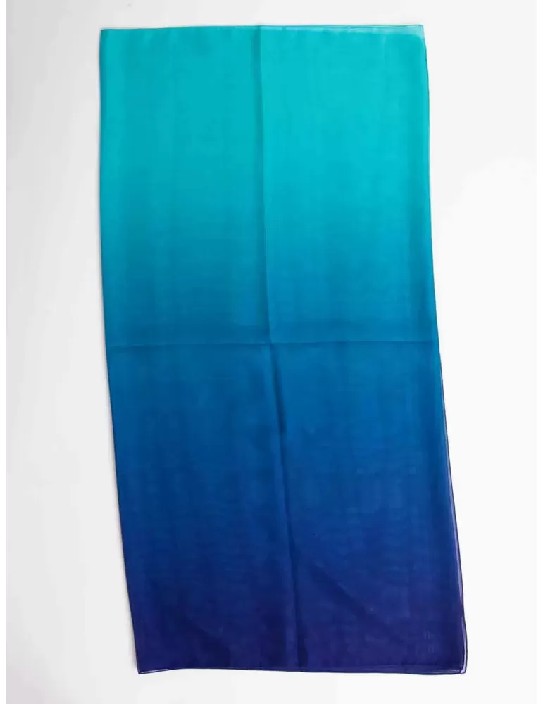 Blended blue and turquoise formal silk scarf shawl