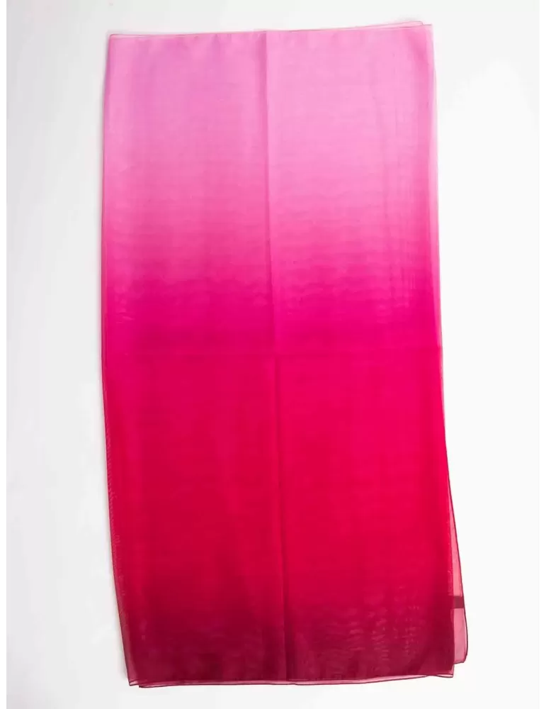 Sciarpa pareo chiffon stola bicolore sfumata rosa fucsia copricostume