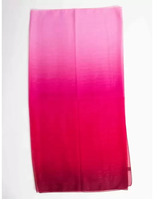 Sciarpa pareo chiffon stola bicolore sfumata rosa fucsia copricostume