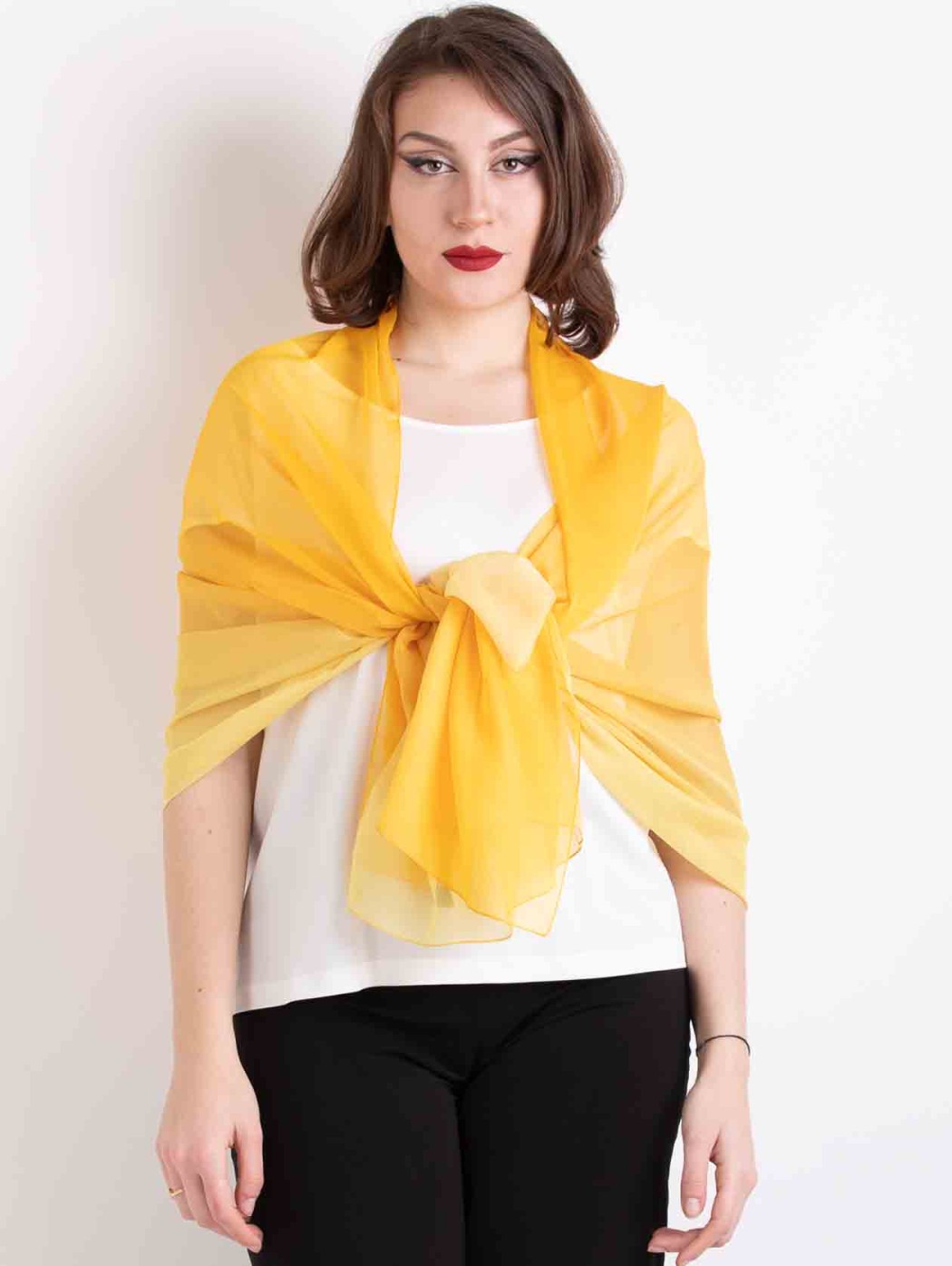 Yellow blended formal silk...