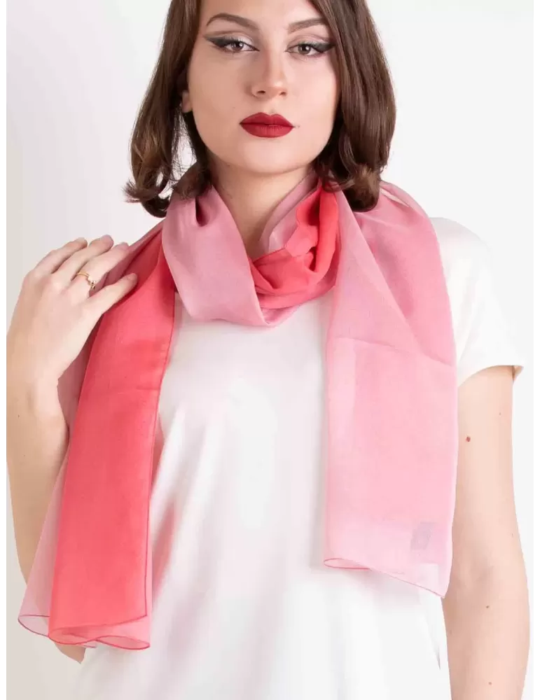 Blended coral pink formal silk scarf shawl beach robe sarong Blended coral pink formal silk scarf shawl beach robe sarong