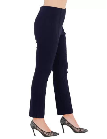 Finest merino wool Italian dark blue jersey cigarette trousers 2