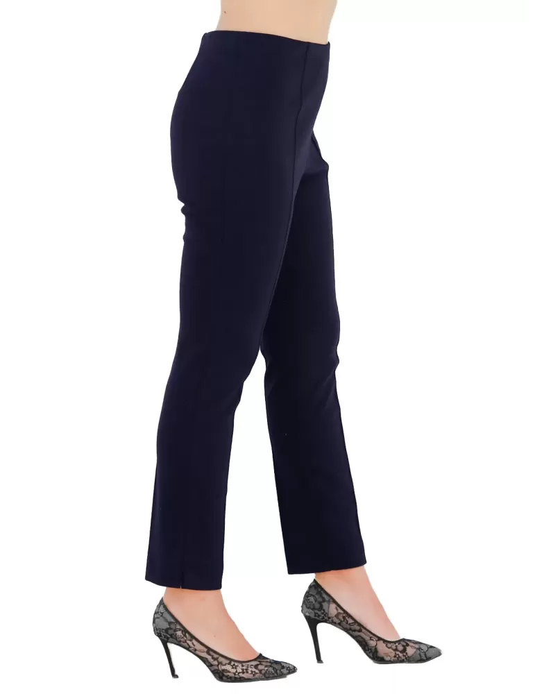 Finest merino wool Italian dark blue jersey cigarette trousers