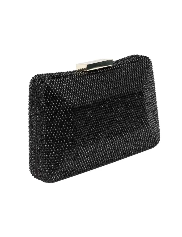 Anna Cecere black lavish purse jewel bag with rhinestones