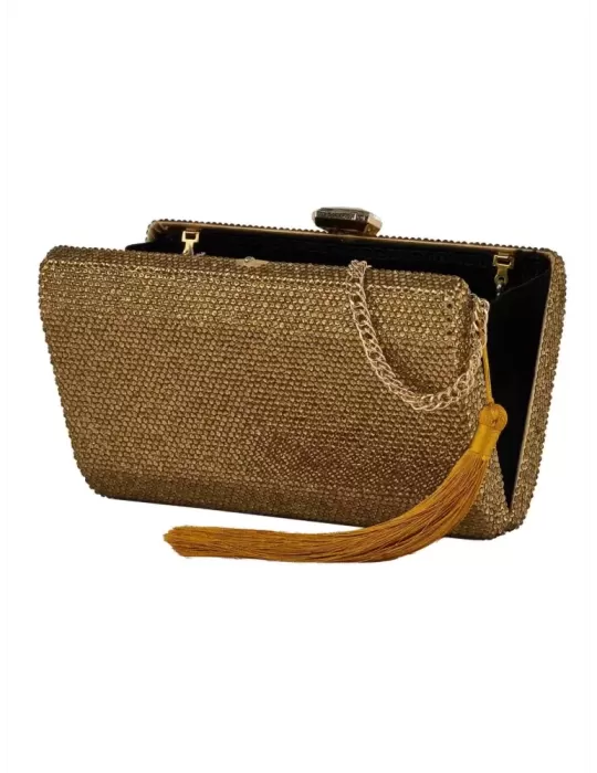 Anna Cecere aca0153 | Borsa gioiello strass oro topazio per cerimonia