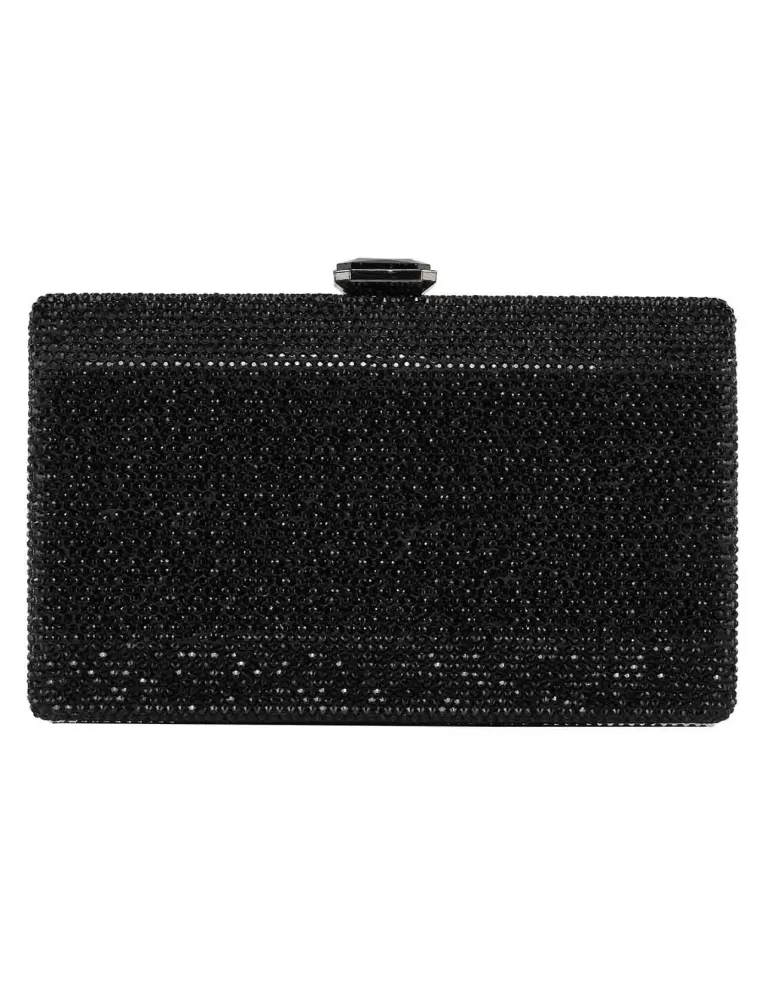Anna Cecere aca0153 | Borsa nera gioiello da festa strass e diadema Anna Cecere aca0153 | Borsa nera gioiello da festa strass e diadema