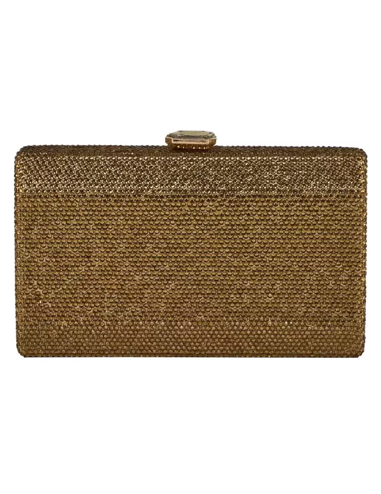 Anna Cecere topaz golden rhinestones silk clutch jewel bag Anna Cecere topaz golden rhinestones silk clutch jewel bag
