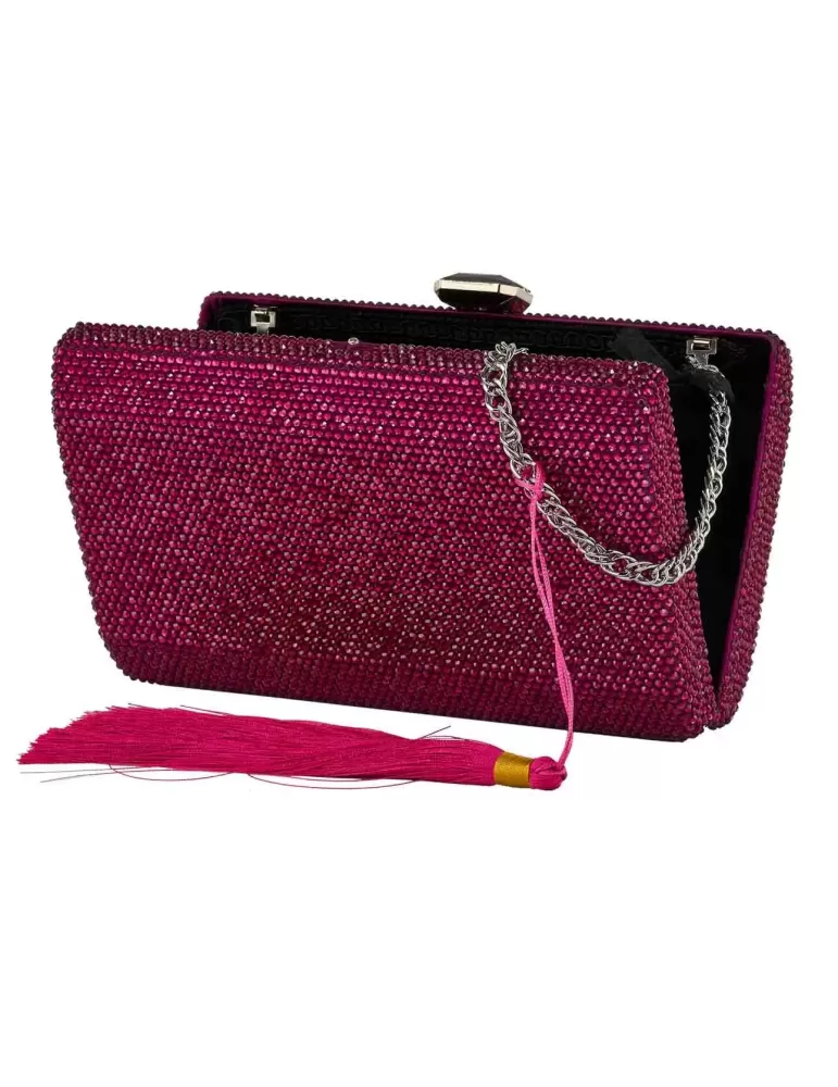 Anna Cecere Bags | Borsa fucsia gioiello con strass e diadema aca0153