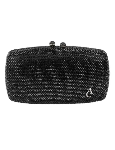Anna Cecere black crystals lavish formal jewel bag aca0130