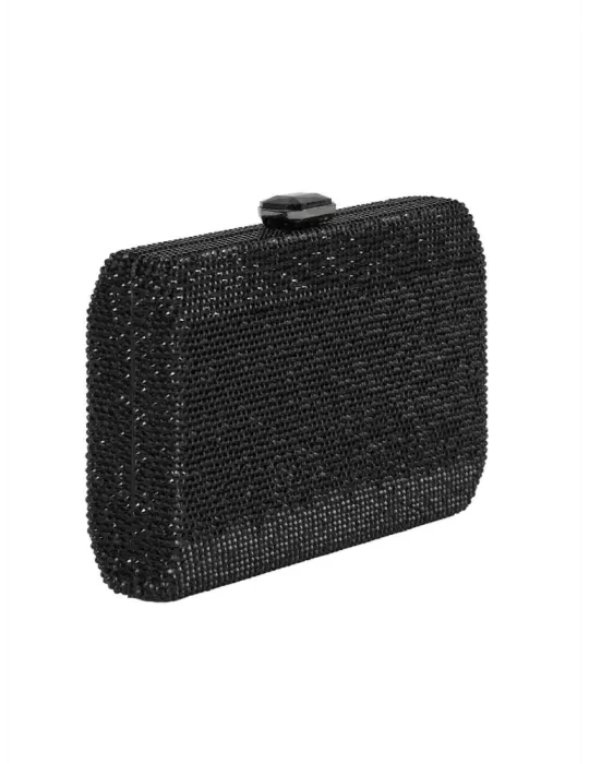 Anna Cecere aca0153 | Black crystals lavish formal jewel evening bag