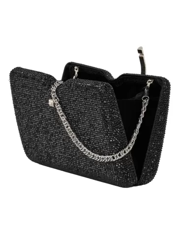 Anna Cecere aca0152 Black crystals lavish formal jewel clutch party bag 2