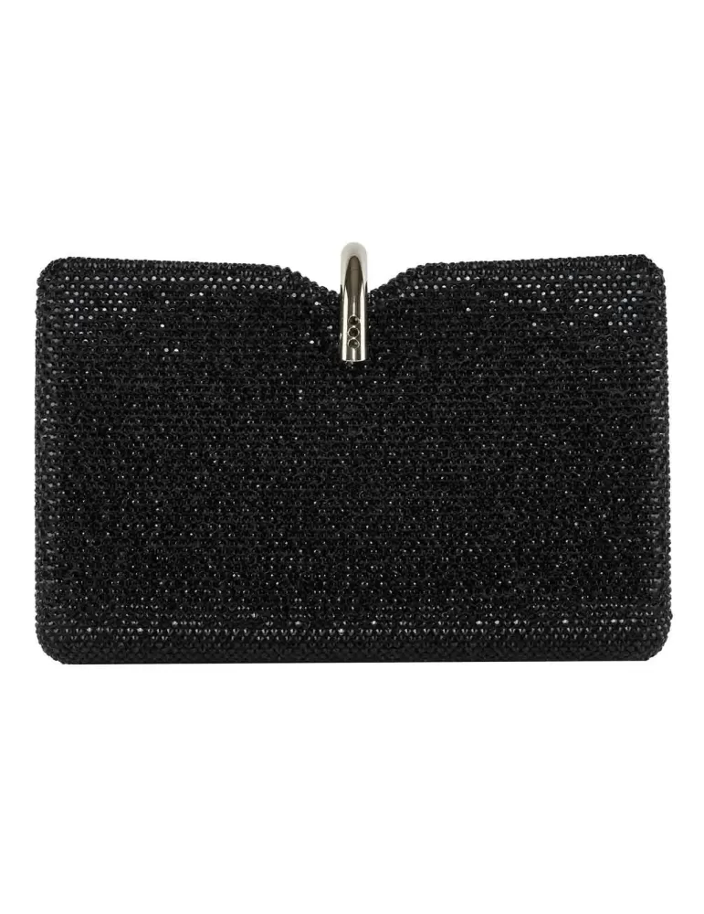 Anna Cecere aca0152 Black crystals lavish formal jewel clutch party bag Anna Cecere aca0152 Black crystals lavish formal jewel clutch party bag