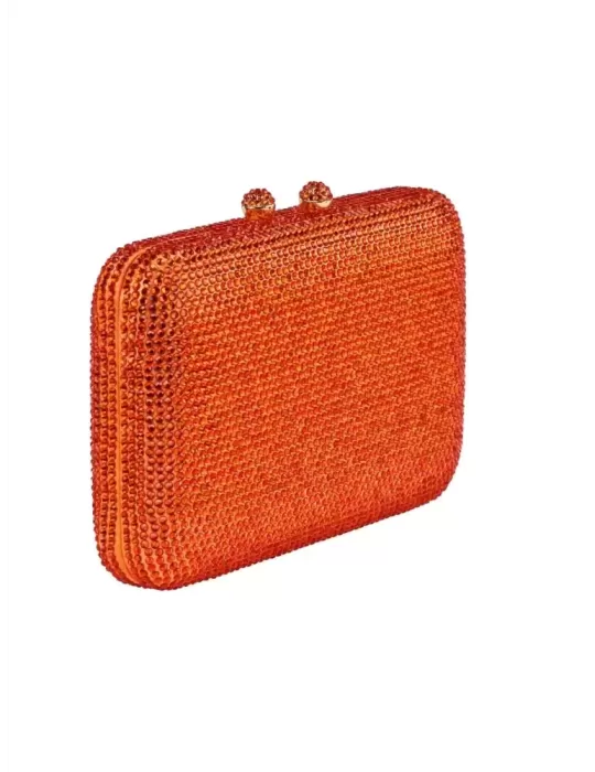 Anna Cecere bags | Borsa gioiello raso e strass arancione aca0164