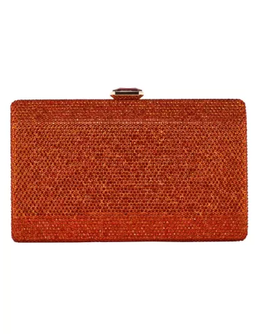 Anna Cecere Bags | Borsa gioiello arancio con strass e diadema aca0153
