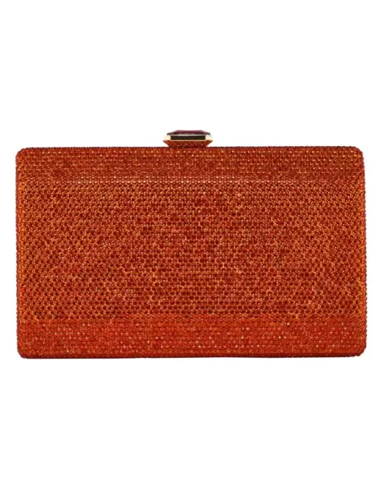 Anna Cecere aca0153 | Orange shiny crystals lavish formal jewel bag Anna Cecere aca0153 | Orange shiny crystals lavish formal jewel bag