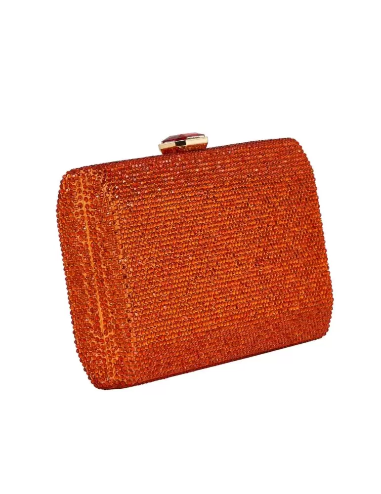 Anna Cecere Bags | Borsa gioiello arancio con strass e diadema aca0153